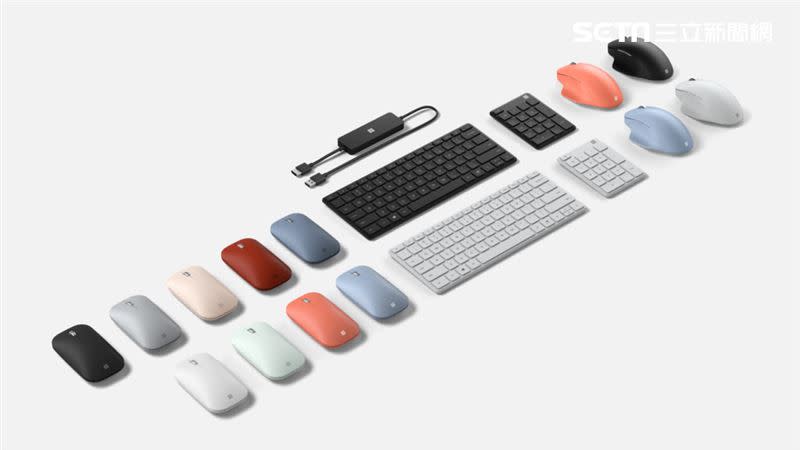 微軟推出Microsoft Designer Compact Keyboard、Microsoft Number Pad、Microsoft Bluetooth Ergonomic Mouse Microsoft Modern Mobile Mouse、以及微軟4K高畫質無線顯示連接器等五款全新配件