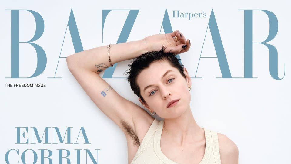 The Harper's Bazaar June/July Freedom Issue featuring Emma Corrin. - From Harper's Bazaar/Instagram