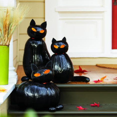 All you need are a few pumpkins in feline shapes