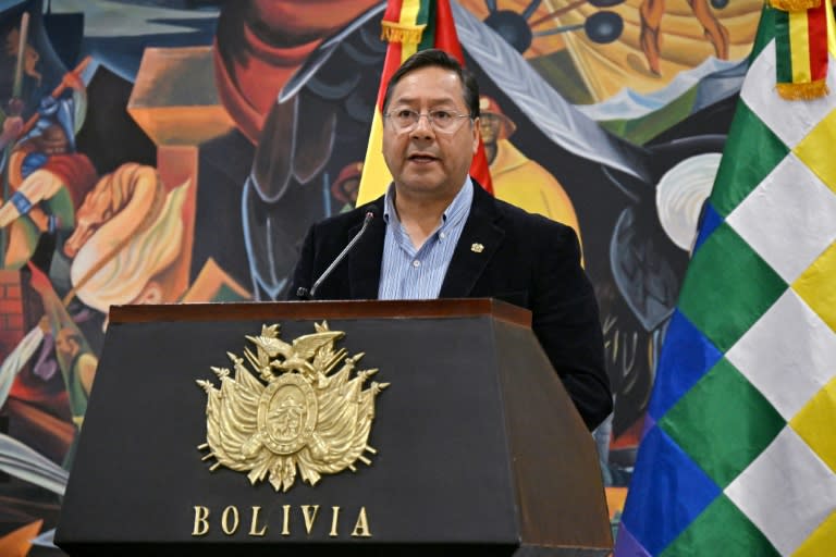 El presidente de Bolivia, Luis Arce, se dirige a la prensa en La Paz el 27 de junio de 2024. (AIZAR RALDES)