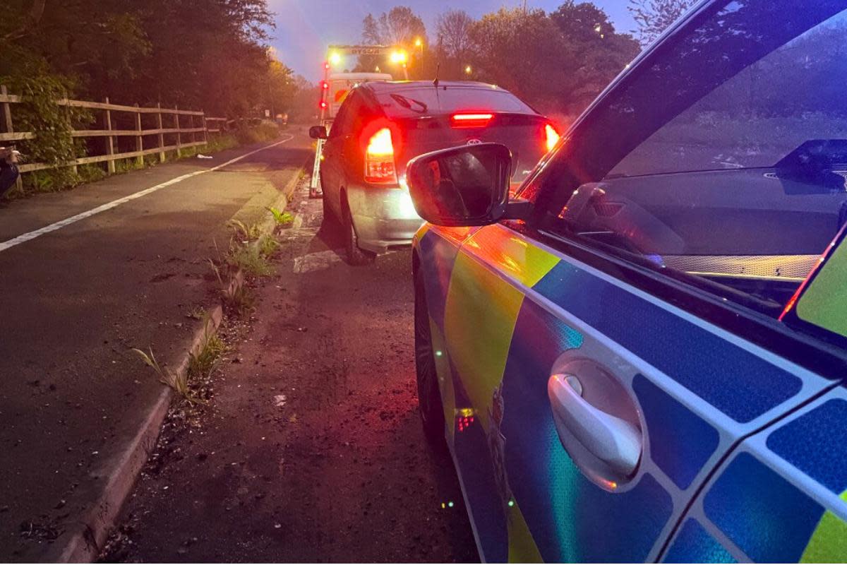 Newspaper delivery Toyota pulled over by police <i>(Image: Wiltshire Police)</i>