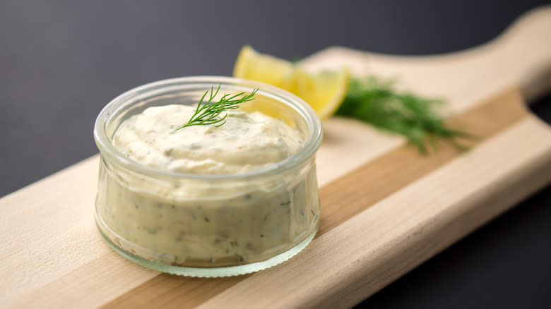 Jar of tartar sauce