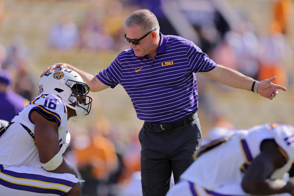 LSU head coach Brian Kelly has the 10th-ranked Tigers at 6-2 and on a roll heading into this weekend's mega matchup against Alabama. (Photo by Jonathan Bachman/Getty Images)