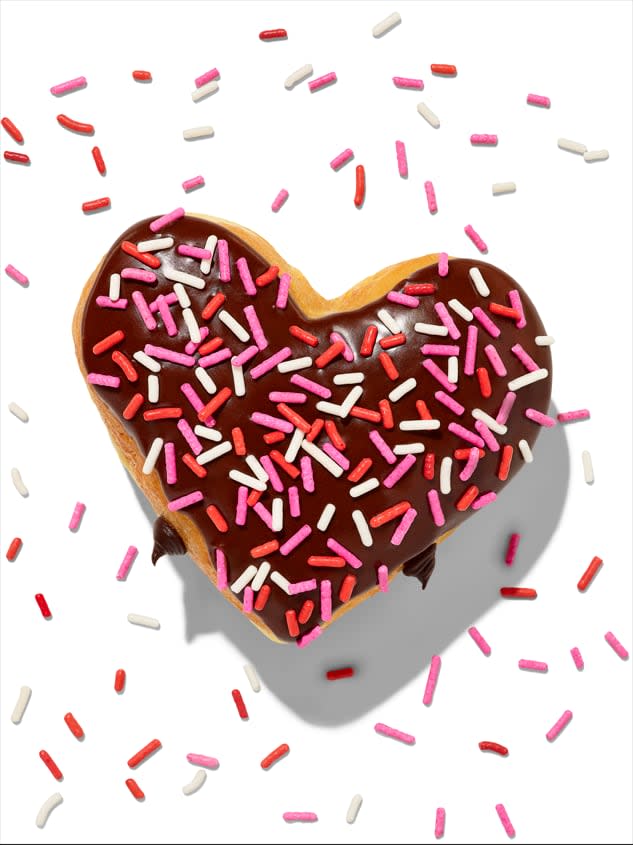 Prepare to fall in love with the return of Valentine’s Day-themed donuts.