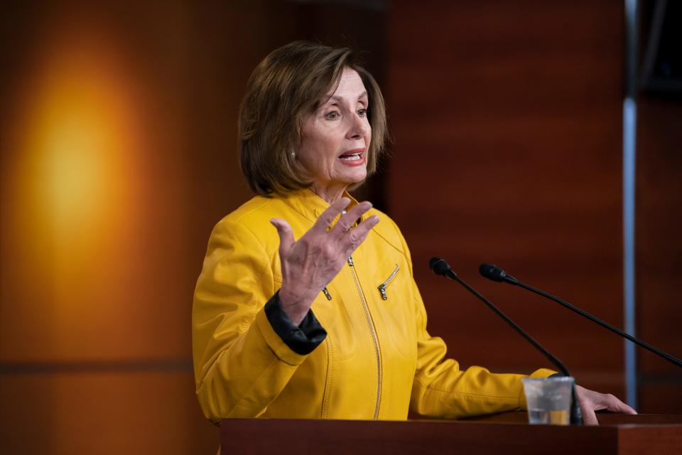 House Speaker Nancy Pelosi discusses President Donald Trump saying he'd accept assistance from a foreign power on June 13, 2019 in Washington, D.C.
