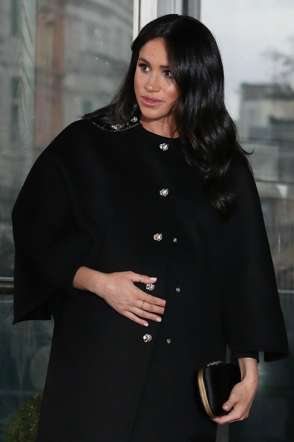 Meghan is awaiting the arrival of Baby Sussex at home. Photo: Getty Images