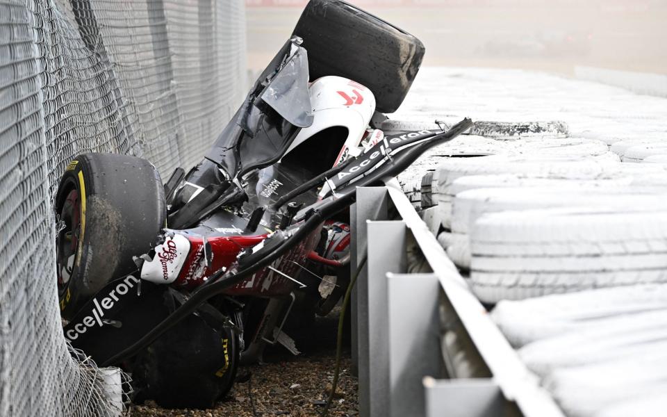 Zhou Guanyu somehow avoided serious injury from his horror crash - AFP VIA GETTY IMAGES