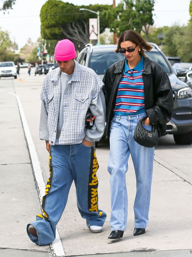 Justin and Hailey Bieber photographed on March 13 in Los Angeles.