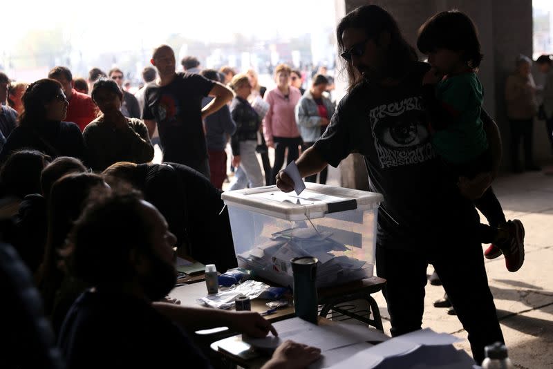 Citizens vote for a new assembly to draft constitution, in Santiago