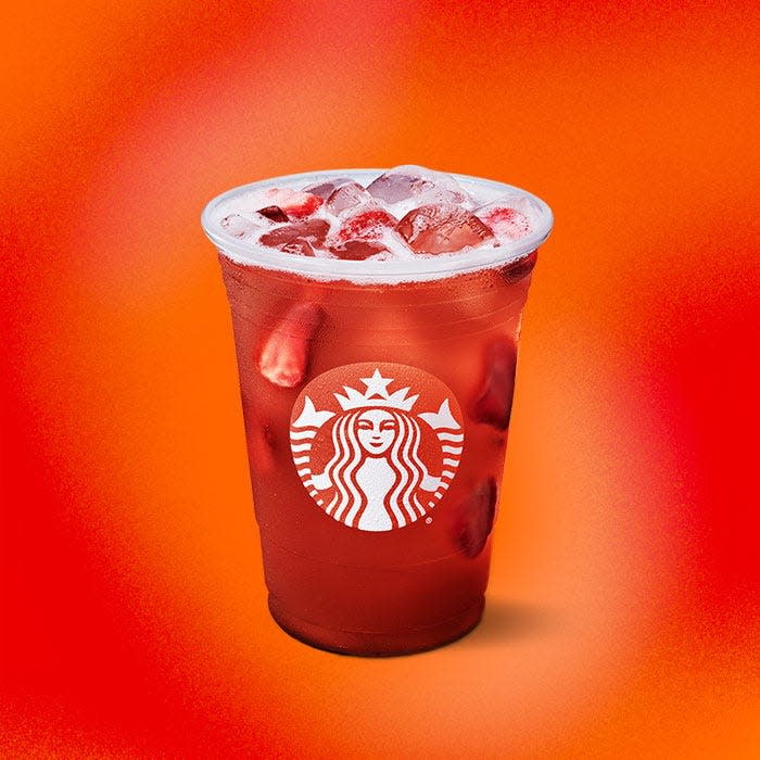 Starbucks launches new Spicy Lemonade Refreshers beverages. Pictured: Spicy Strawberry