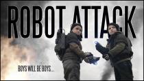 <p>Brian Vowles spent four years creating Robot Attack starring his two young sons Dylan, six, and Brandon, seven, in a film shot entirely on his iPhone.</p>