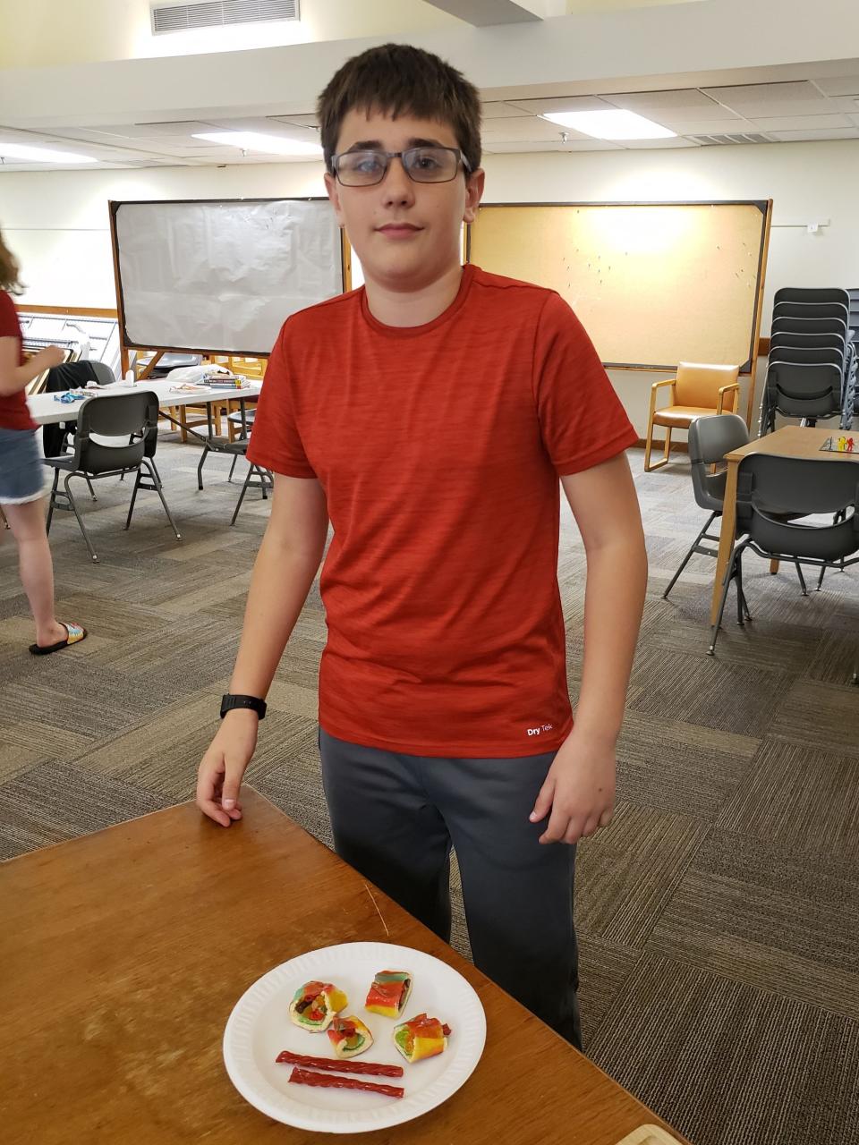 Arthur Berges, 12, of Mays Landing, created candy sushi during a Teen Candy Sushi program held April 26 at the Mays Landing branch of the Atlantic County Library System