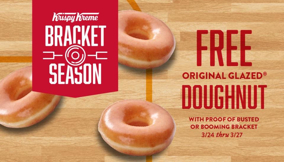 Krispy Kreme is giving away free doughnuts through Sunday.