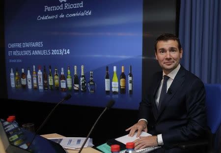 Alexandre Ricard, Deputy Chief Executive Officer and Chief Operating Officer of French drinks maker Pernod Ricard, attends a press conference to announce the company's 2013-2014 annual results in Paris, August 28, 2014. REUTERS/Philippe Wojazer