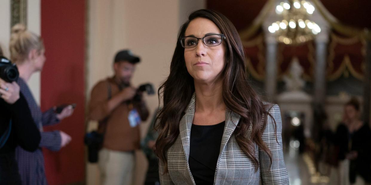 Rep. Lauren Boebert walks to the House chamber during efforts to elect a speaker on Capitol Hill in Washington, on January 5, 2023.