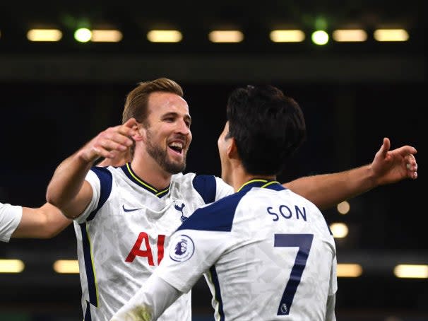 Son Heung-min celebrates with Harry Kane (Getty)