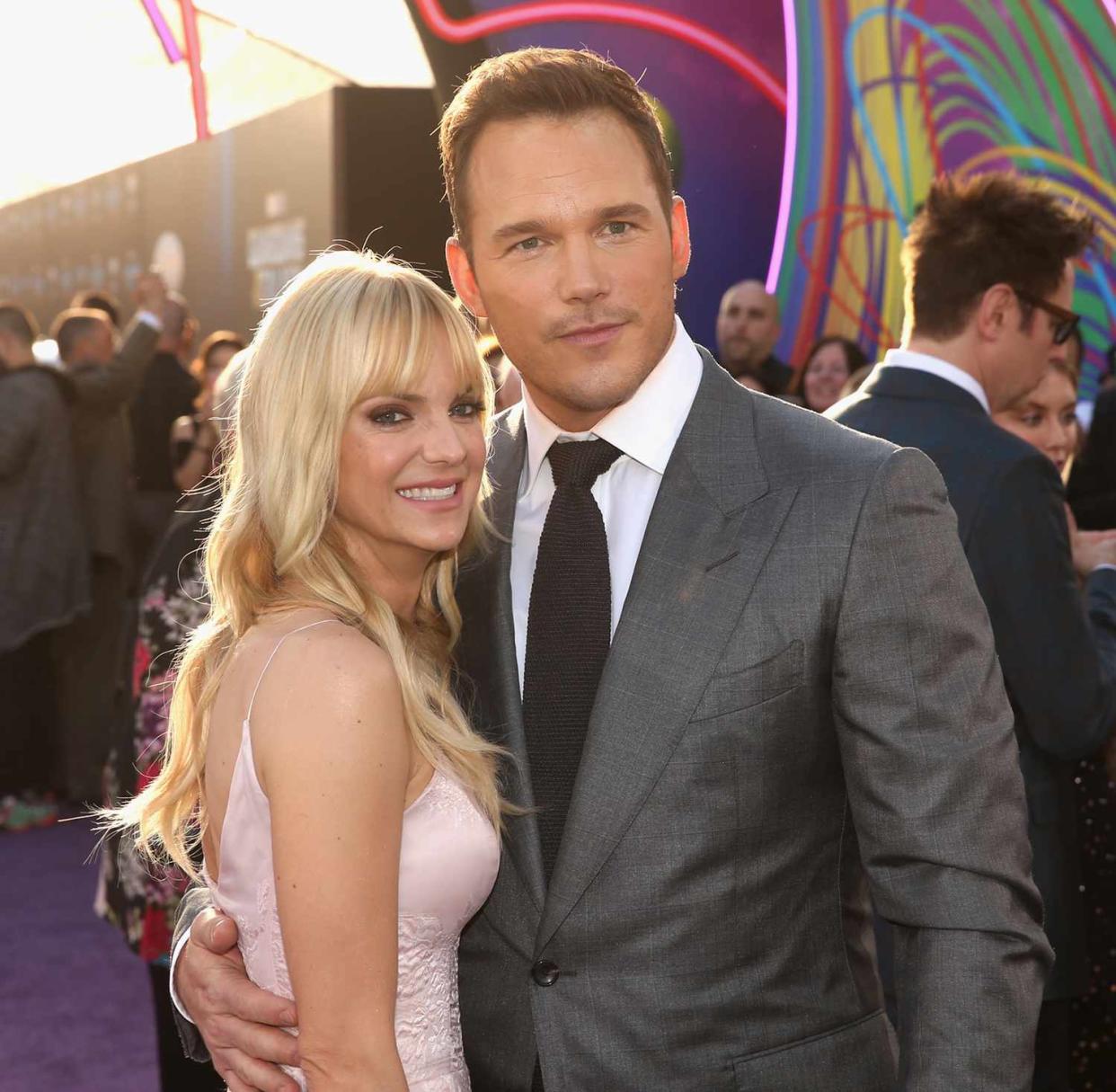 Anna Faris (L) and Chris Pratt at The World Premiere of Marvel Studios’ “Guardians of the Galaxy Vol. 2.” at Dolby Theatre in Hollywood, CA April 19th, 2017