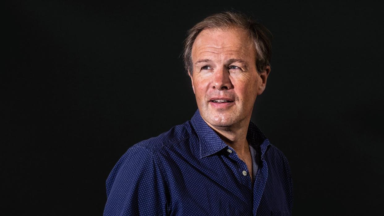  Journalist and author Tom Bradby photographed during the Edinburgh International Book Festival 2019 photocall. 