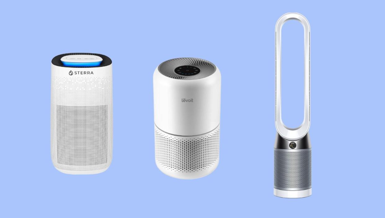 A photo of air purifier brands like Sterra, Levoit and Dyson. (PHOTO: Yahoo Life Singapore)