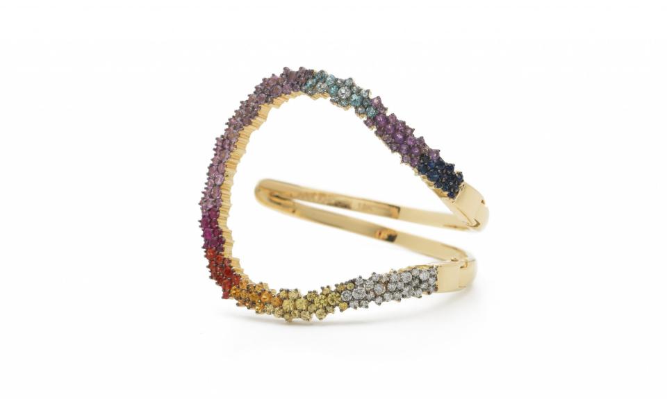 <p>Multicolor Mirian Bracelet, $16,905, <a rel="nofollow noopener" href="https://www.auverture.com/shop/ana-khouri/multicolor-mirian-bracelet" target="_blank" data-ylk="slk:auverture.com;elm:context_link;itc:0;sec:content-canvas" class="link ">auverture.com</a> </p>