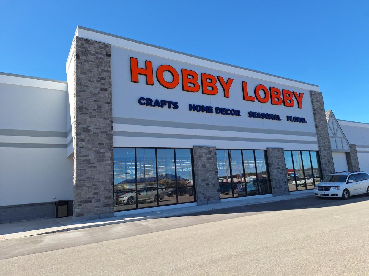 This is the new Hobby Lobby building in the Pine Ridge Square shopping center in Gaylord.