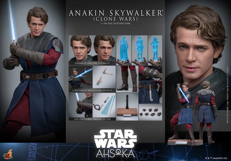 Image: <a class="link " href="https://www.toyark.com/2024/04/05/star-wars-ahsoka-clone-wars-era-anakin-skywalker-by-hot-toys-530517" rel="nofollow noopener" target="_blank" data-ylk="slk:Hot Toys/Toyark;elm:context_link;itc:0;sec:content-canvas">Hot Toys/Toyark</a>