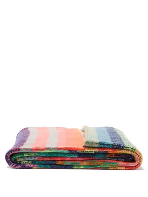 2) Super Soft striped cashmere blanket
