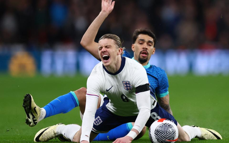 Conor Gallagher fouled by Lucas Paqueta