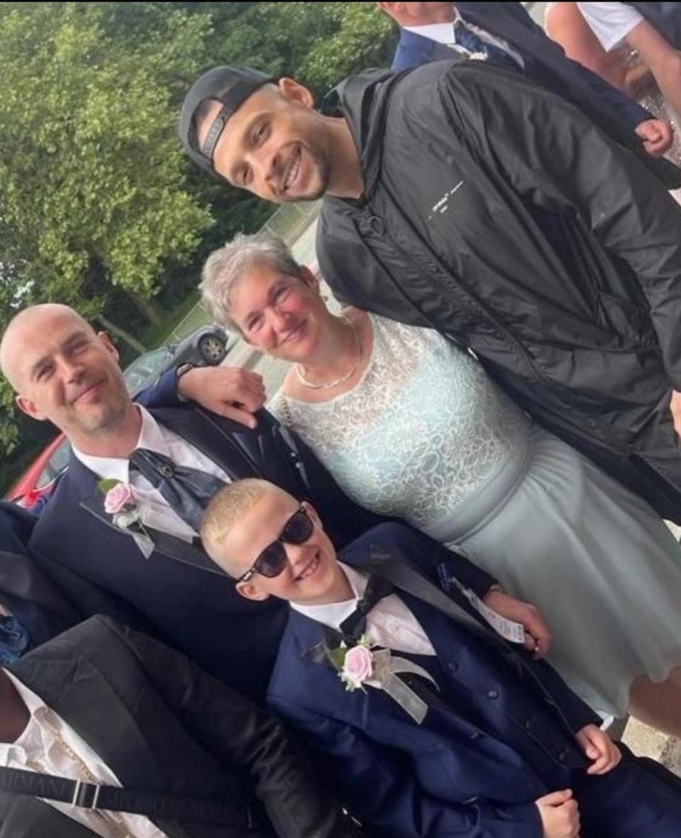 (left to right) Tim Hamnett, Tim's son Keelan, 10, Tim's mother Jan, and Garf