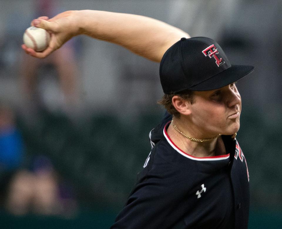 Texas Tech pitcher Mason Molina registered a season-high nine strikeouts, helping the Red Raiders beat Kansas State 5-3 Wednesday in the first round of the Big 12 tournament at Globe Life Field in Arlington.