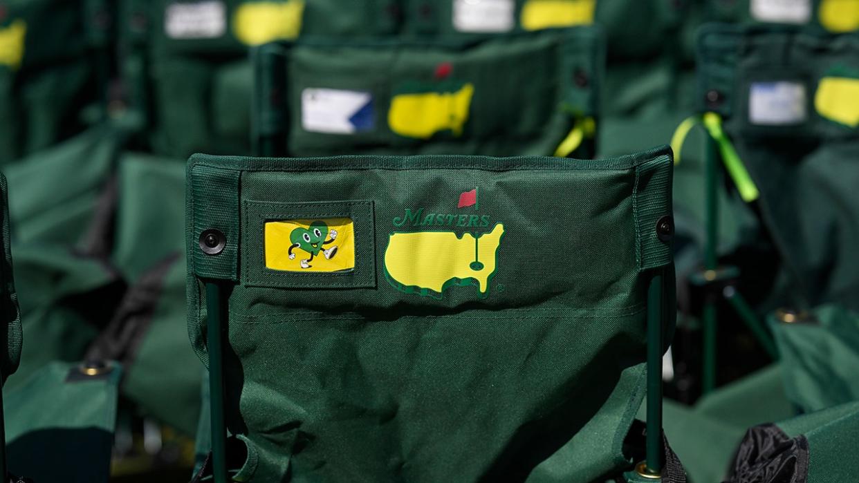 A sea of Masters chairs at the 18th green during the final round of the Masters Tournament at Augusta National Golf Club on April 14, 2024, in Augusta, Georgia.