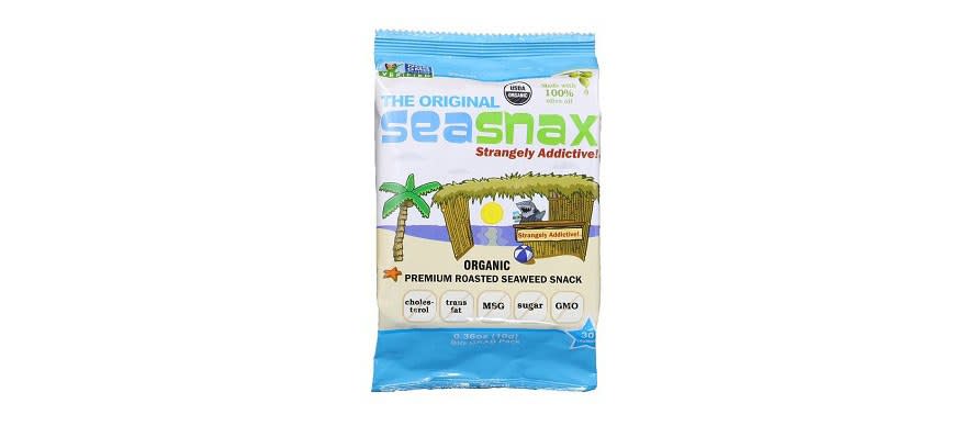 SeaSnax Seaweed Chips, $11 for 4 individual packs
