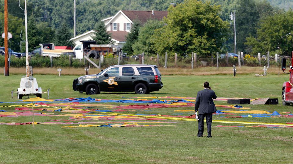 A circus tent that collapsed during a show Monday by the Walker Brothers International Circus. A quick moving storm with 60 mph winds hit the tent shortly after the show started killing a father and daughter. Photo:  AP Photo/Jim Cole