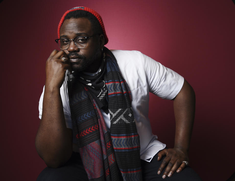 In this Nov. 30, 2018 photo, Brian Tyree Henry, a cast member in "Spider-man: Into the Spider-Verse," poses for a portrait at the Four Seasons Hotel in Los Angeles. (Photo by Chris Pizzello/Invision/AP)