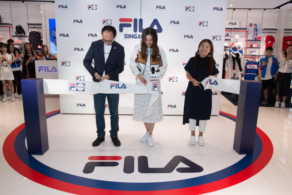 Linda Chung at the opening of FILA store at Jewel Changi Airport. (PHOTO: FILA)