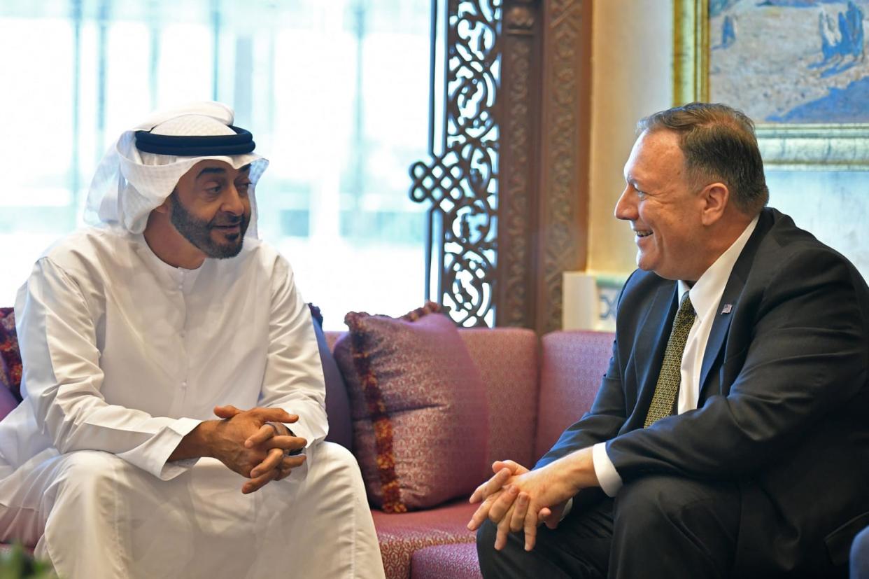 Image: Secretary of State Mike Pompeo meets with Abu Dhabi Crown Prince Mohamed bin Zayed al-Nahyan  (Mandel Ngan / Pool via AFP - Getty Images)