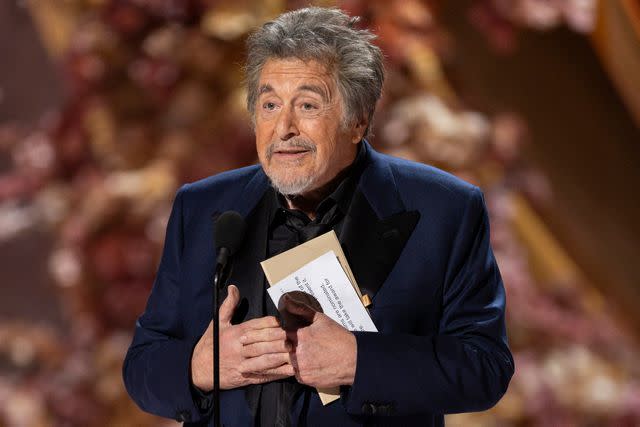 <p>Frank Micelotta/Disney via Getty</p> Al Pacino presents Best Picture at the 2024 Oscars