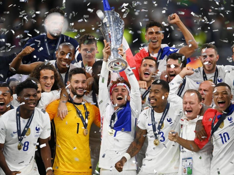 France celebrate their Nations League triumph against Spain (Getty Images)