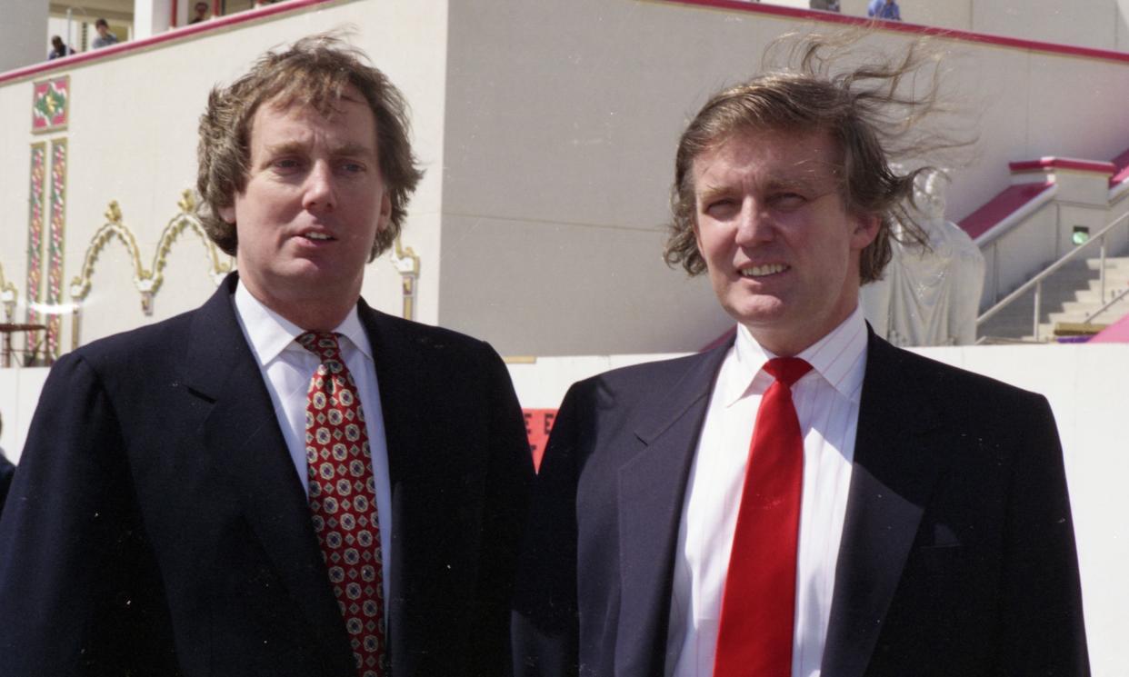 Donald Trump, right, with brother Robert at the Taj Mahal Casino Resort in 1990.