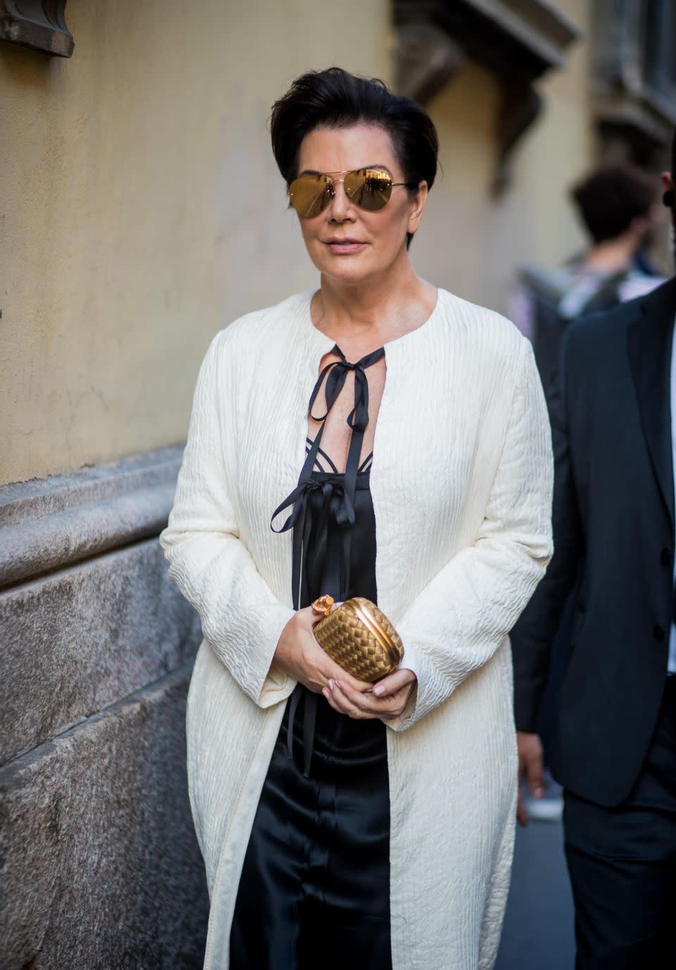 Kris, who is currently in Milan for Fashion Week, has remained coy around the pregnancy news. Source: Getty