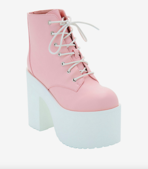 Pastel Pink Platform Booties