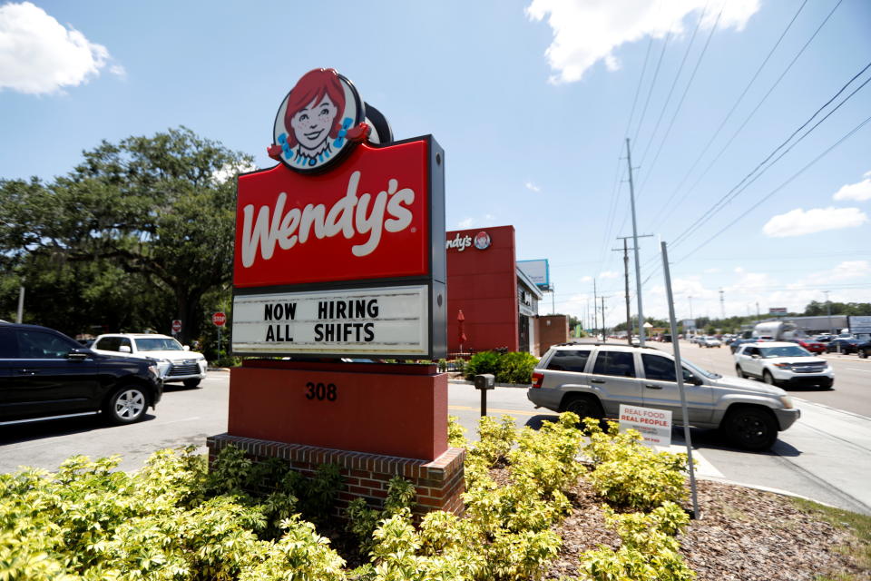 A Wendy's restaurant displays a 