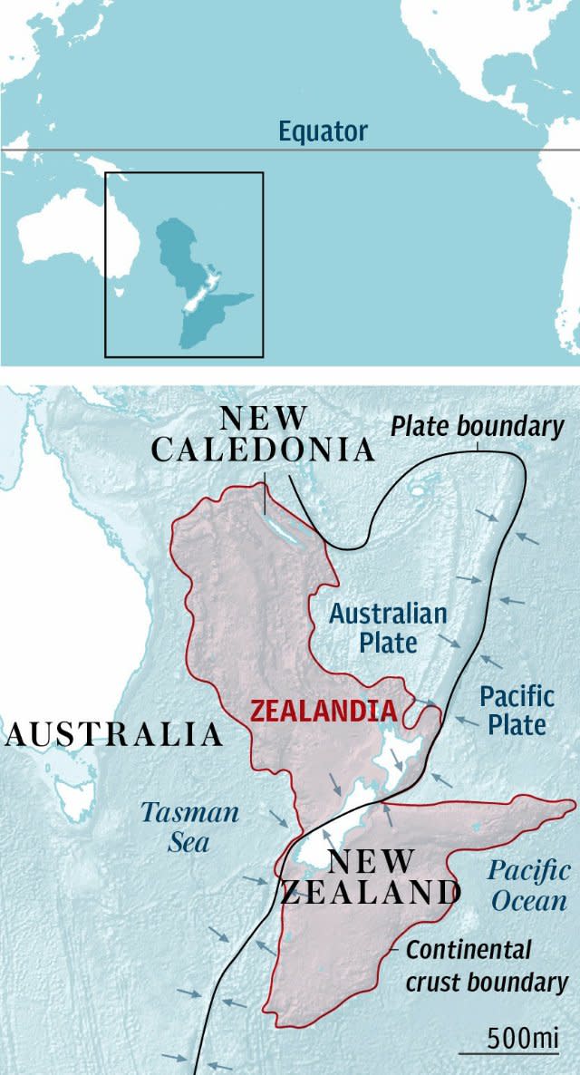 Zealandia continent map