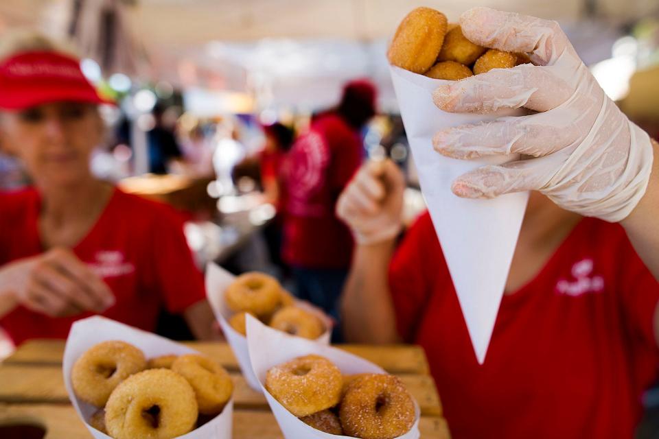 The Cider Doughnuts stand at the Palm Beach Gardens GreenMarket is a Sunday favorite year-round and a Saturday favorite at the West Palm Beach GreenMarket during market season.