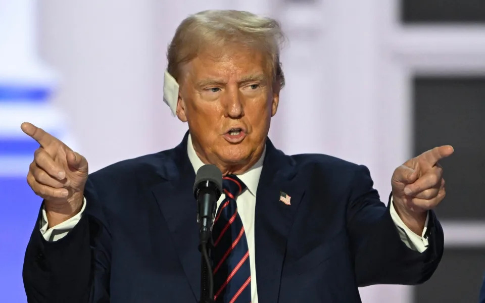 Donald Trump at the RNC in Milwaukee on Wednesday preparing for his keynote speech on Thursday