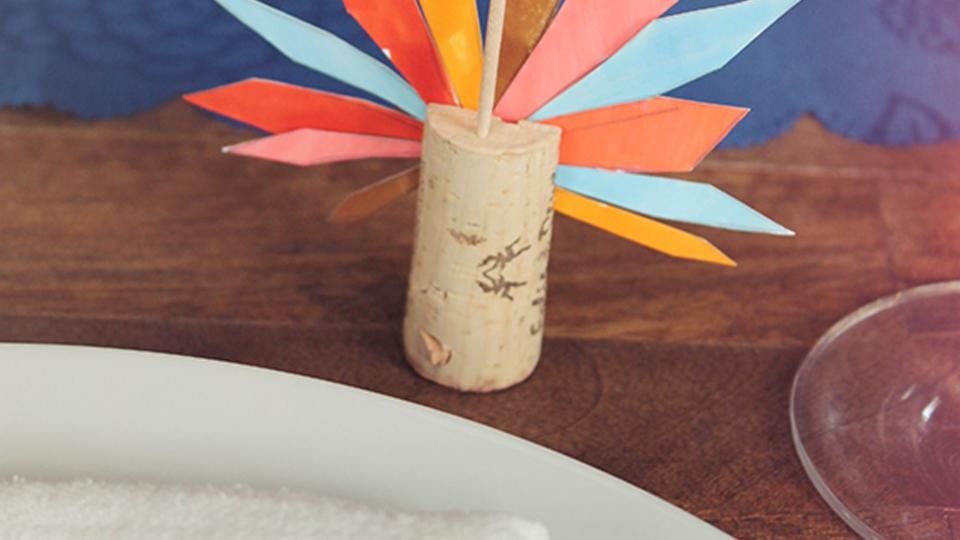 thanksgiving turkey feather place cards