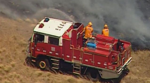 Around 30 fire trucks helped to stop the spread of a fire at Little River. Photo: 7News