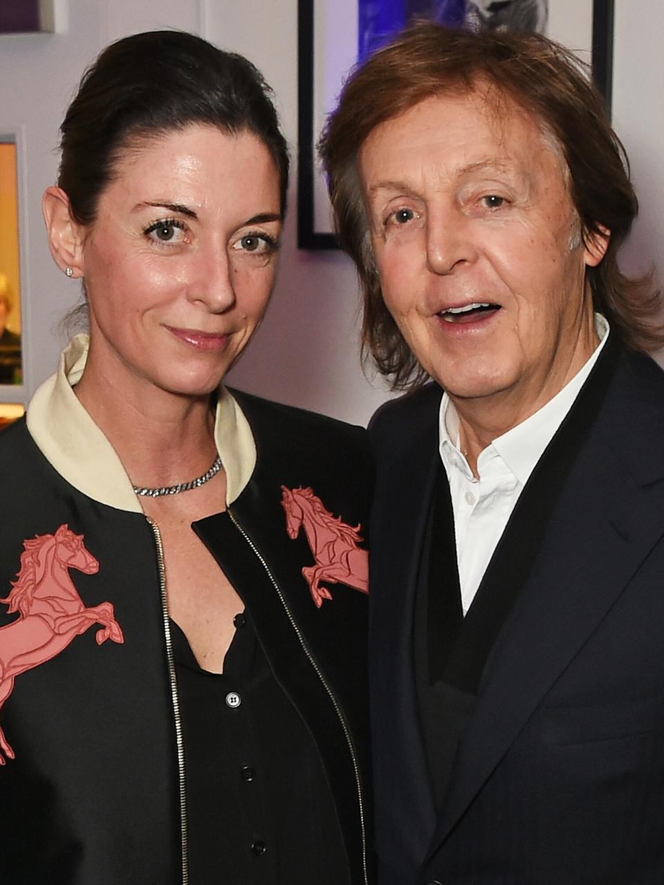 Mary McCartney (L) and Sir Paul McCartney attend a cast and crew screening of "This Beautiful Fantastic" at BAFTA on February 5, 2016 in London, England