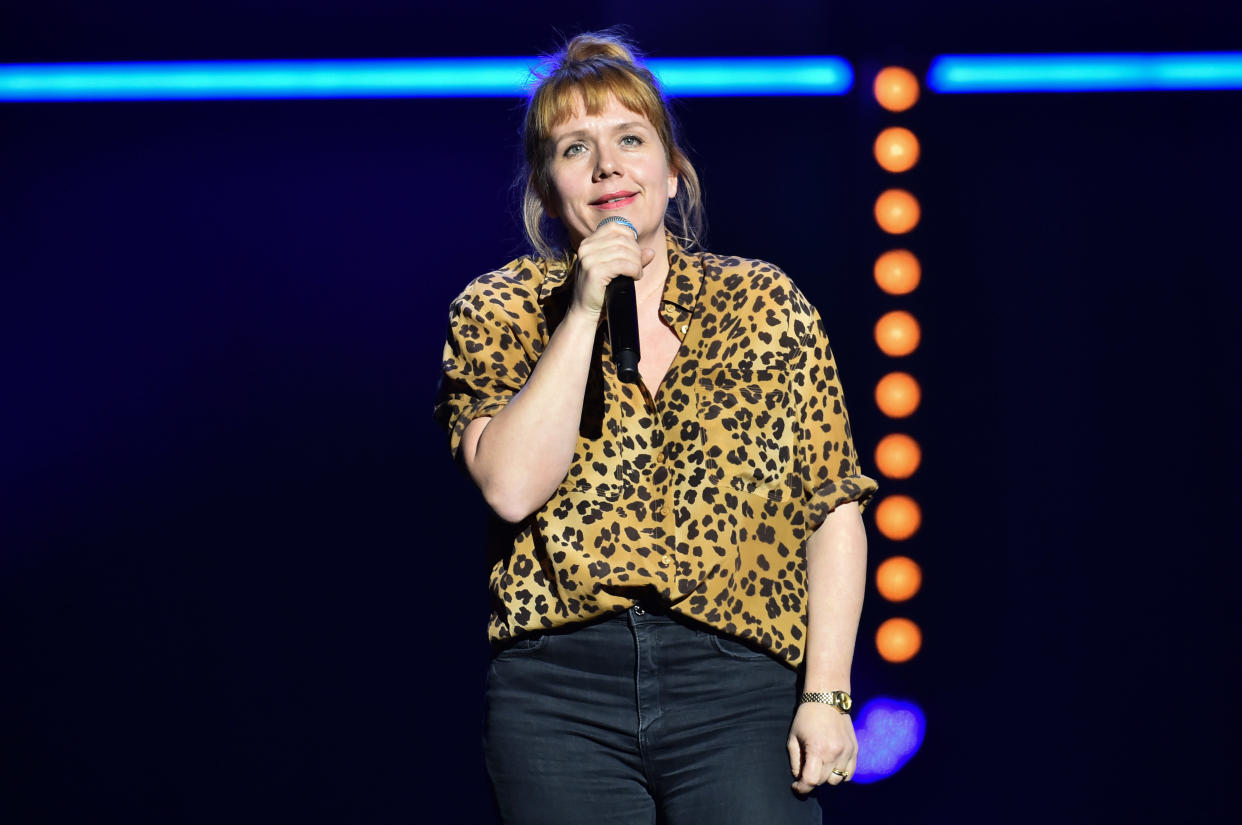 Kerry Godliman performing during the Teenage Cancer Trust comedy night, at the Royal Albert Hall, London. Picture date: Wednesday March 27, 2019. Photo credit should read: Matt Crossick/Empics