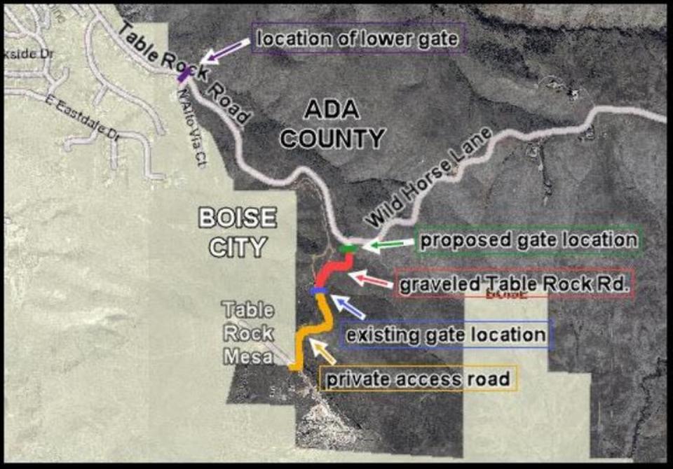 The Table Rock entrance gate is being relocated to prevent people from illegally parking on the gravel section of Table Rock Road.